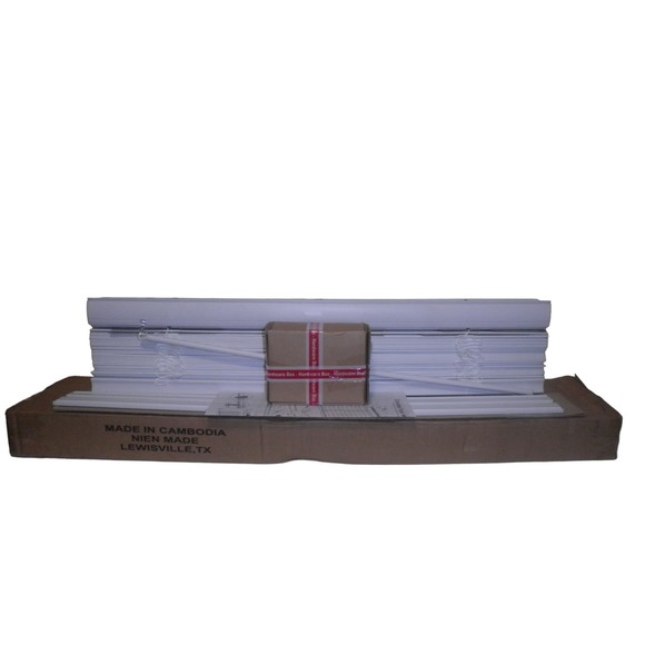 Custom White Cordless 2" Faux Wood Blinds, Room Darkening - 29-3/4"W x 54"L - Picture 4 of 8